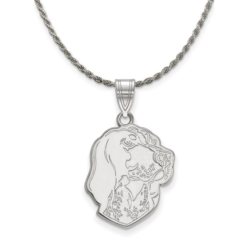 Sterling Silver U. Of Tennessee Large Logo Pendant Necklace - 24 Inch
